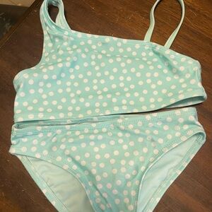 wonder nation Aqua Polka Dot Two-Piece Swim Set